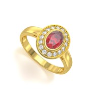 Bague ADEN ADEN Or 585 585 Jaune Rubis et diamants 2.788grs