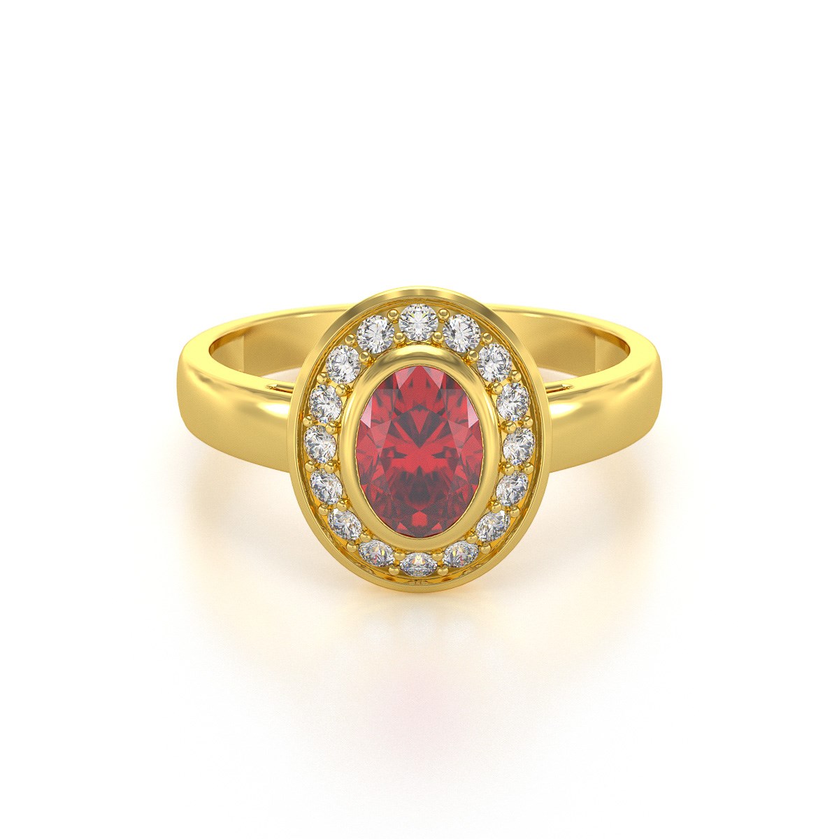 Bague ADEN ADEN Or 585 585 Jaune Rubis et diamants 2.788grs - vue 3