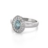 Bague ADEN Or 585 Blanc Aigue-Marine et diamants 2.788grs - vue V4