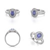 Bague ADEN Or 585 Blanc Tanzanite et diamants 2.788grs - vue V2