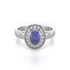 Bague ADEN Or 585 Blanc Tanzanite et diamants 2.788grs - vue V3