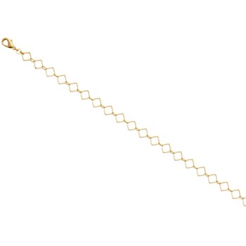 Bracelet chaîne fantaisie losanges -Plaqué or
