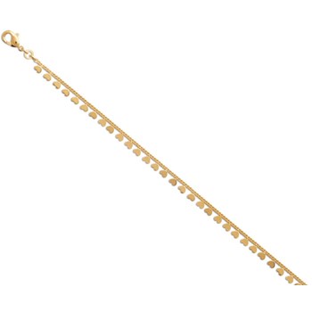 Bracelet chaîne breloques Coeurs -Plaqué or