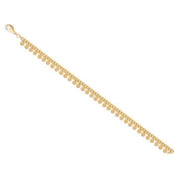 Bracelet chaîne  breloques rondes -Plaqué or