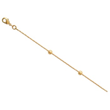 Bracelet chaîne perles satellite-Plaqué or