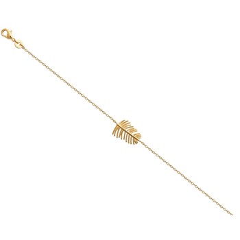 Bracelet chaîne branche feuille -Plaqué or