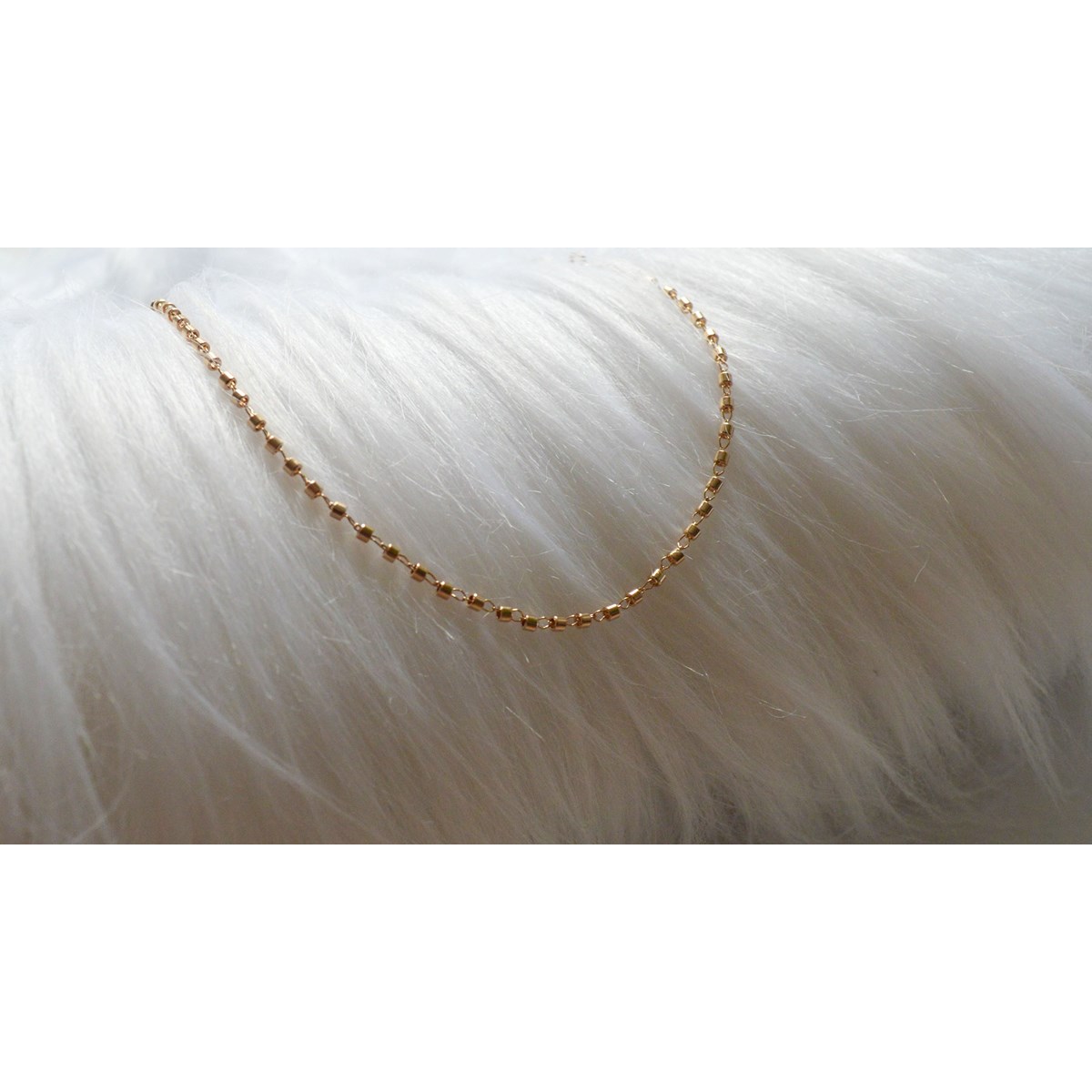 Bracelet chaîne perles -Plaqué or - vue 3