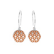 Boucles d'oreilles en argent rhodié avec émail orange