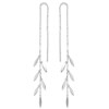Boucles d'oreilles traversantes chaînes pampilles tombantes Argent 925 Rhodié - vue V1