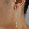 Boucles d'oreilles pampilles oxydes de zirconium pendants Plaqué or 750 3 microns - vue V2