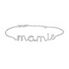 'MAMIE' bracelet jonc en fil lettering argenté à message - vue V1