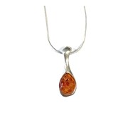 Collier argent ambre naturelle