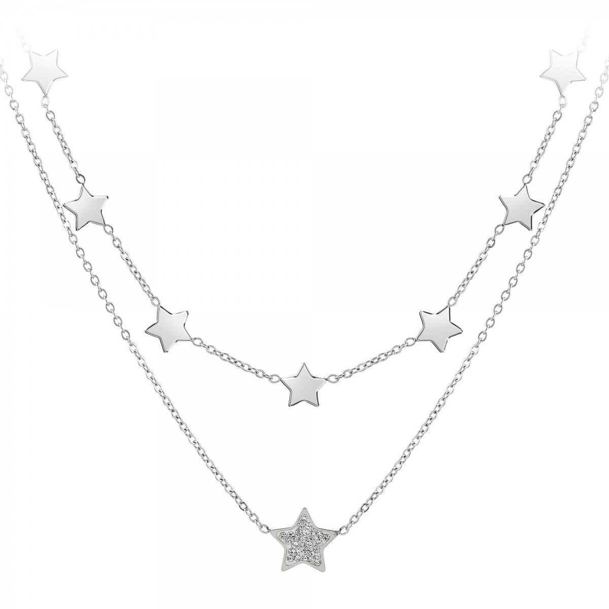 Collier multi rangs et étoiles SC Crystal