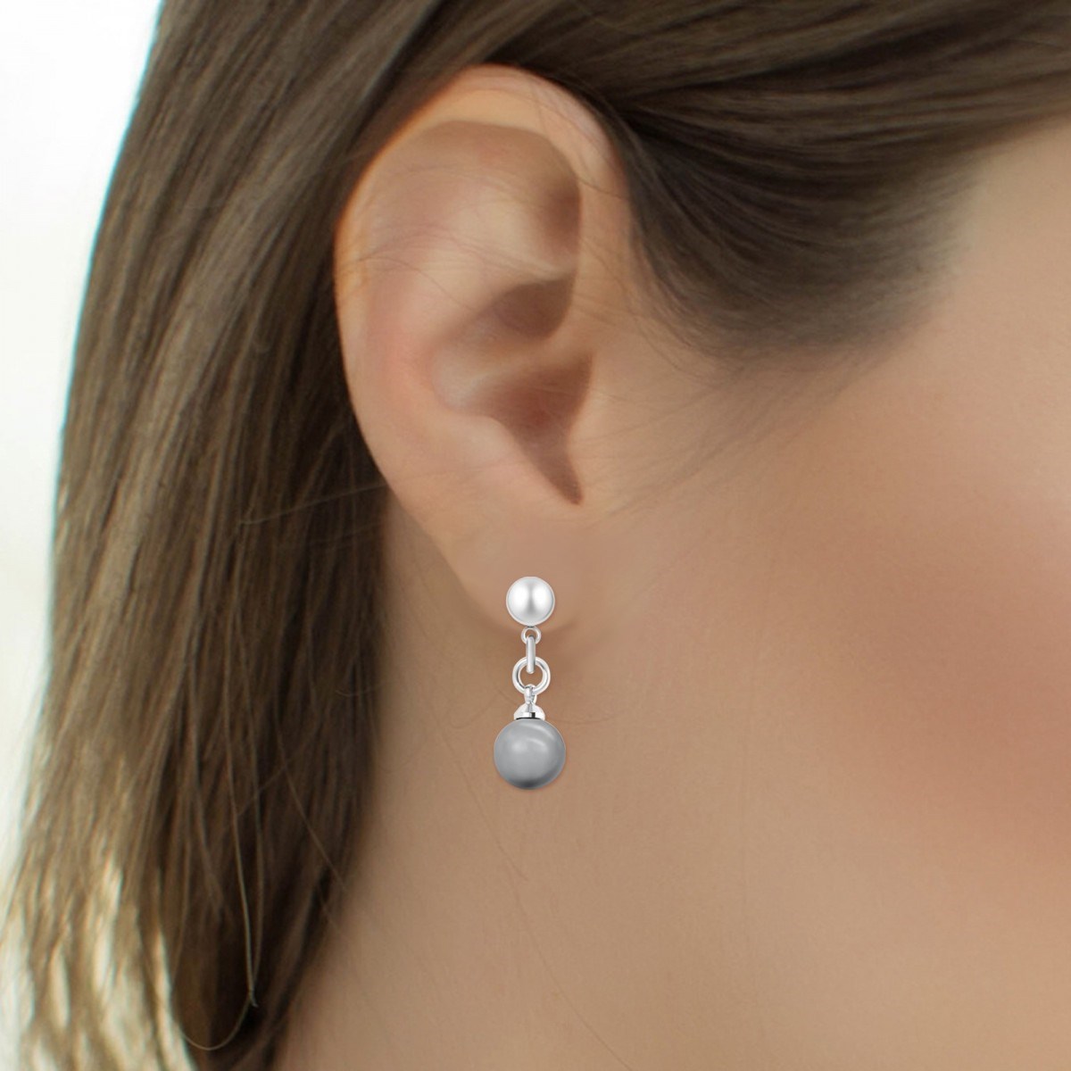 Boucles d'oreilles SC Crystal décorées de perles scintillantes - vue 2
