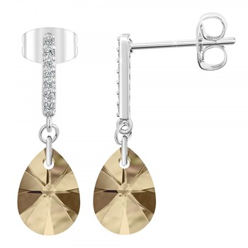 Boucles d'oreilles SC Crystal ornées de Cristaux scintillants et Zirconium