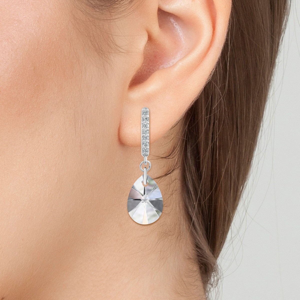 Boucles d'oreilles SC Crystal ornées de Cristaux scintillants et Zirconium - vue 2