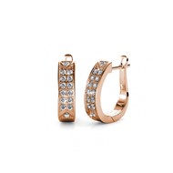 Boucles d'oreilles Meg Hoop - Or Rosé et Cristal