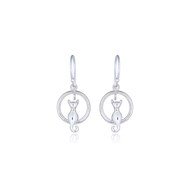 Boucles d'oreilles en argent forme chat