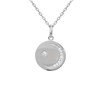 Collier médaille étoile et lune d'oxyde de zirconium Argent 925 Rhodié - vue V1