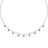 Collier Ras de cou SENSUELLE Argenté & Bleu Saphir