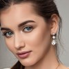 Boucles d'oreilles MERCI goutte Doré & Blanc - vue V2