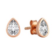 Clous d'oreilles ROSÉE goutte Doré & Blanc