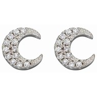 Boucle d'oreille croissant de lune en argent 925/1000