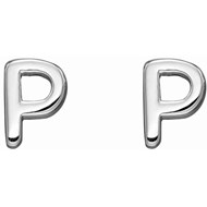 Boucle d'oreille lettre P en argent 925/1000