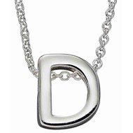 Collier lettre D en argent 925/1000