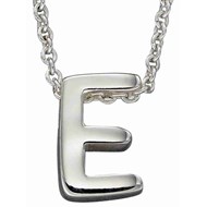 Collier lettre E en argent 925/1000