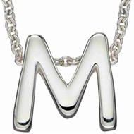 Collier lettre M en argent 925/1000