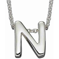 Collier lettre N en argent 925/1000