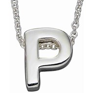 Collier lettre P en argent 925/1000