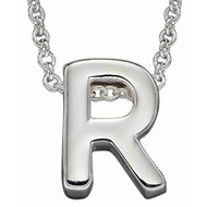 Collier lettre R en argent 925/1000