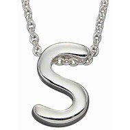 Collier lettre S en argent 925/1000