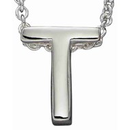 Collier lettre T en argent 925/1000