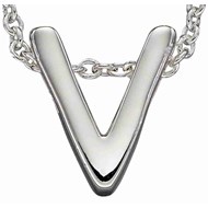 Collier lettre V en argent 925/1000