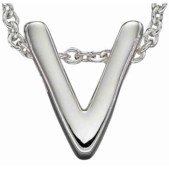 Collier lettre V en argent 925/1000
