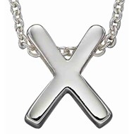 Collier lettre X en argent 925/1000