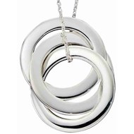 Collier triple anneaux en argent 925/1000