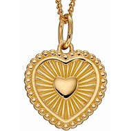 Collier coeur plaqué or en argent 925/1000