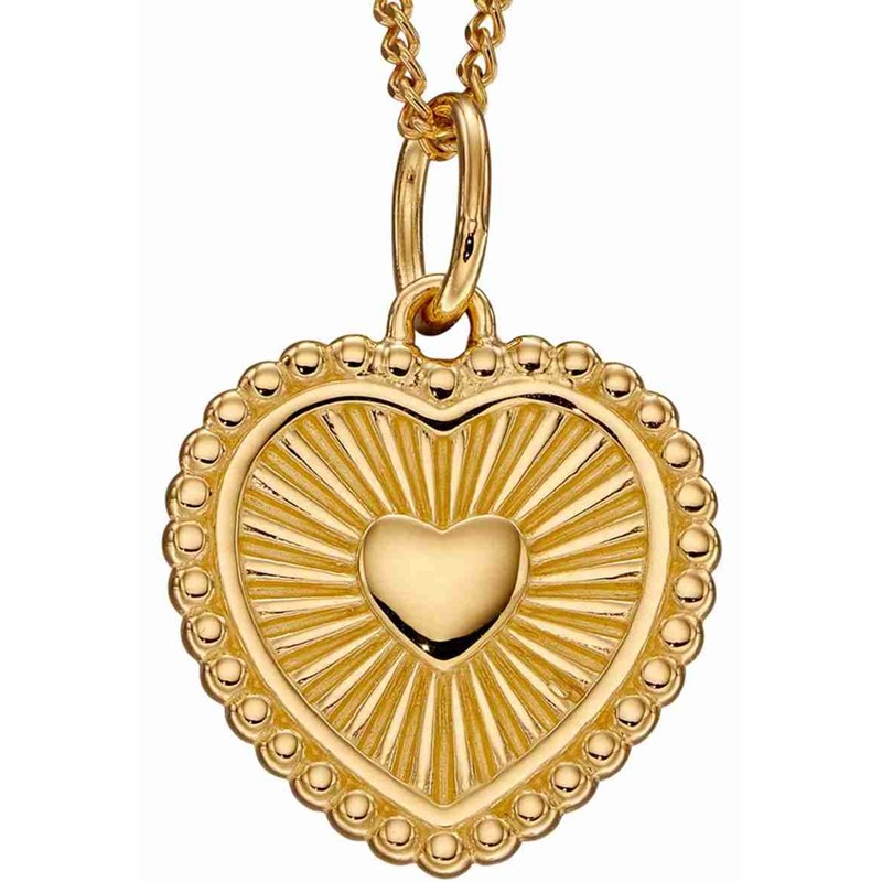 Collier coeur plaqué or en argent 925/1000