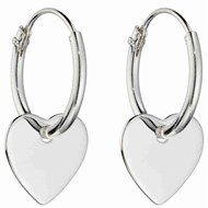 Boucle d'oreille coeur en argent 925/1000