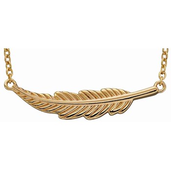 Collier plume plaqué or en argent 925/1000
