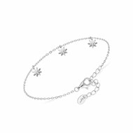 Bracelet Argent Charms Pavé Stella Sertie De Zirconiums Blanc