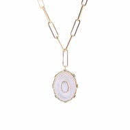 Collier Argent Doré Clothilde Nacre Blanche