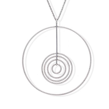 Zilveren collier Rhodium Diamanté Martina