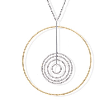 Rhodium Silver Necklace Diamanté Martina