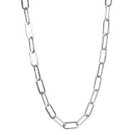 Collier chaîne 45cm en acier argenté