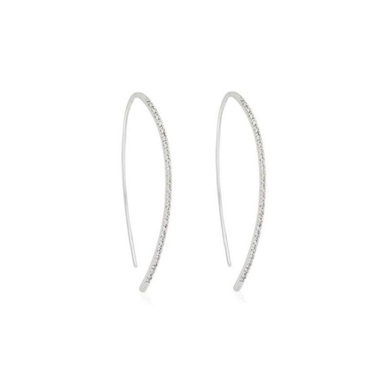 Boucles d'oreilles Or Blanc et Diamant - vue 3